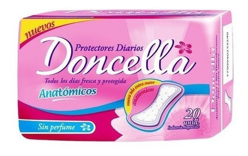 Protectores Diarios Anatomicos Sin Perfume 20un Doncella