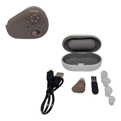 Aparato Auditivo Amplificador Sonido Recargable Sordera Beige | Envío gratis