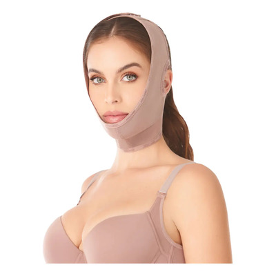 Mentonera Postoperatoria Ann Chery Bichectomía Y Papada Color Cocoa Talla M\u002F34 | Envío gratis