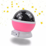 Luminária Abajur Quarto Infantil Mesa Projetor Globo Estrela Cor Da Cúpula Rgb Cor Da Estrutura Rosa