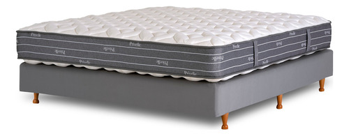 Sommier La Cardeuse Privelle Queen De 190cmx140cm  Gris Con Base Dividida