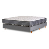 Sommier La Cardeuse Privelle Queen De 190cmx140cm  Gris Con Base Dividida