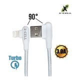 Cabo Dados Para iPhone 7 8 X -  3.0a Conector 90º Com Led