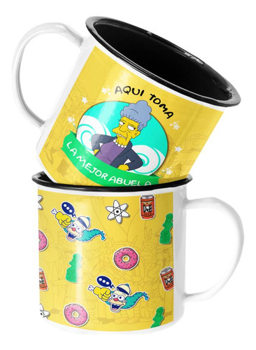 Taza Enlozada Lechera Mejor Abuela Regalo Los Simpsons