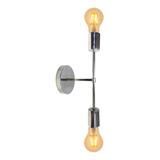 Aplique 2 Luces Cromo Apto Led E27 Deco Moderno