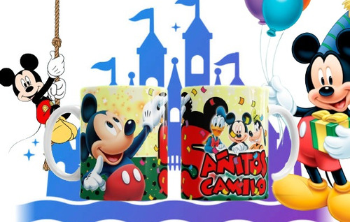 Taza Mickey Mouse 5 Añitos Personalizada