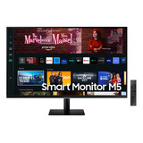 Monitor Inteligente Samsung M5 27 Pulgadas Fhd, Pantalla Plana, 60 Hz, 4 Ms, Hdmi, Usb, Smart Hub, Centro De Juegos, Airplay
