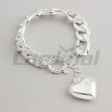 Pulsera Acero Blanco Corazón Inflado Lista Para Regalo