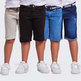 Kit 4 Bermuda Shorts Infantil Jeans Menino Masculino Juvenil