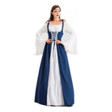 Vestido Retro Medieval De Mujer Con Cordones Longitud
