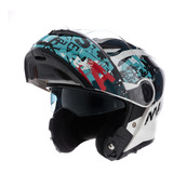 Casco Moto Rebatible Mac Rock Eddie Blanco Az Calle  Dompa 