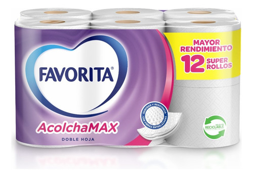 Manga Papel Higiénico Fav. Acolchamax 37 Mts  2x12 Rollos