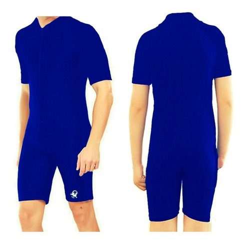 Traje De Baño Para Natacion Manga Corta Hombre Solid Uv