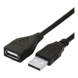 Cable Extensor Usb 2.0 Alargue Macho Hembra 1,8 Metros Color Negro