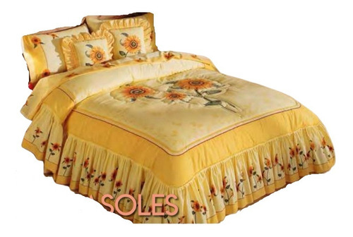 Edrecolcha Girasoles Queen Size C/juego De Sabanas Competiti