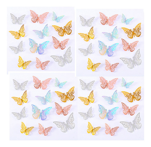 Set 192 Decoración De La Pared De La Mariposa 3d 4 Colores