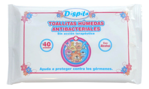 Toallitas Húmedas Desinfectantes Antibacterial X40u Dispita