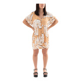 Vestido Nano Corto Oversize Lino Estampado Julia #e3521