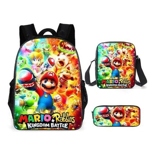 Mochila Super Mario Cartoon Anime Bolsa De Viaje Mario Bros