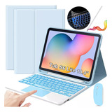 Funda Pencil Mouse P/galaxy Tab S6 Lite 10.4 Azul Con Teclad