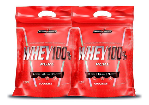 Kit 2x Whey 100% Pure 907g Cookies E Cookies Integralmedica