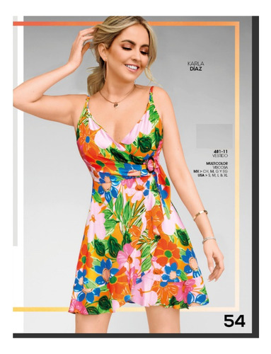 Vestido Cklass 481-11 Multicolo Outlet/saldos Mchn