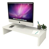 Base Suporte Para Monitor Em Mdf Branco 70x20x10