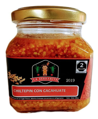 Salsa De Chiltepín Con Cacahuate 210g , La Serranita
