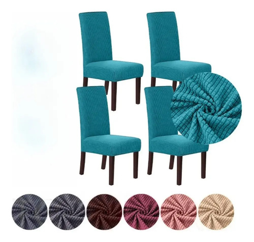 4 Pzs Funda Silla Elástica Cubre Asiento Protectora Comedor