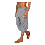 Pantalones De Yoga Casuales De Lino Bohemio Para Hombre