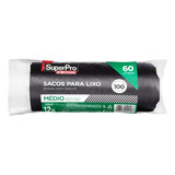 Saco De Lixo Médio 60 Litros Preto 100 Sacos Suporta 12 Kg 