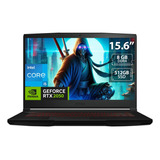Laptop Gamer Msi Thin Gf63: I5, 8gb, Ssd 512, Rtx 2050, W11 Color Negro