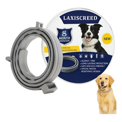 4 Collar De Pulgas Mosquitos For Perros Ajustable Gris