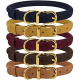 Bronzedog Collar De Cuero Enrollado Para Perro Collares De C