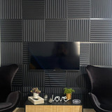 Kit 10 Placas Black 3d Painel De Parede Pvc 50 X 50cm 2.5 M²