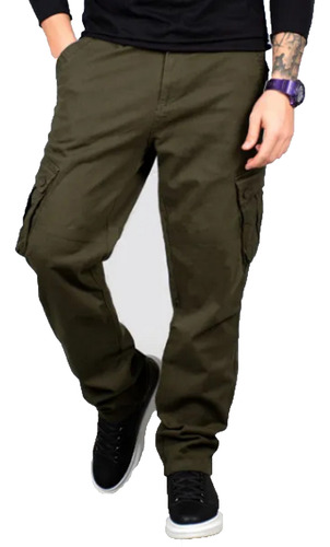 Pantalon Hombre Cargo Gabardina Premium Hard World Best Ffaa