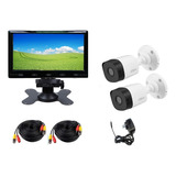 1 Monitor De 7 +2 Camaras Exterior Hd +cable Armado + Fuente