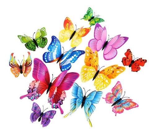 24 Pegatinas De Pared 3d Con Diseño De Mariposas Simuladas