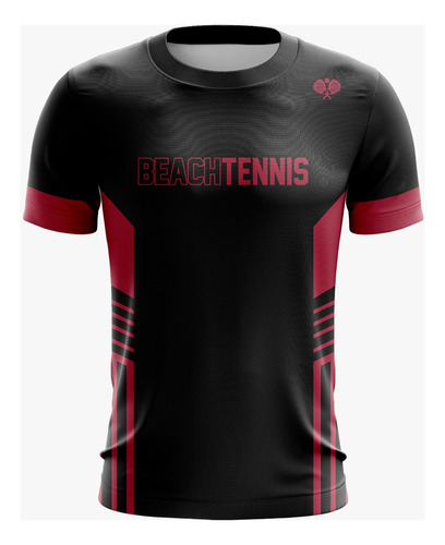 Camisa Camiseta Beach Tennis Preta (ref05)