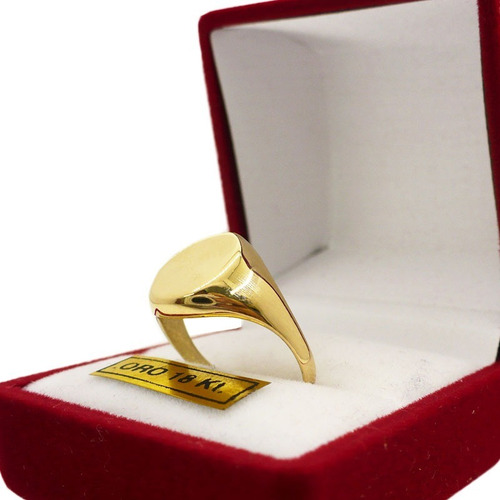 Anillo Oro Hombre Mujer,  Sello Oro Con Grabado 3.6 Grs