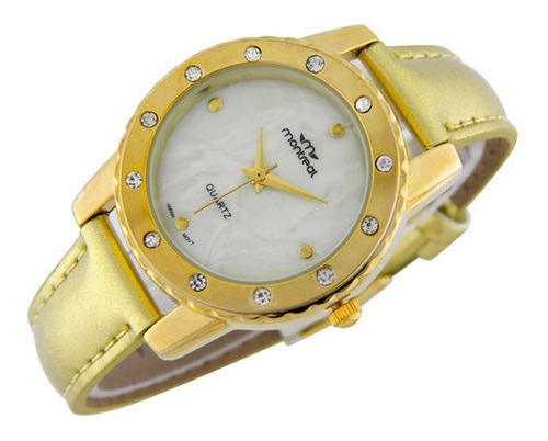 Reloj Montreal Mujer Ml876 Strass Cuadrante Nacarado