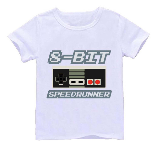 Remera Blanca Adultos  8 Bits Pixeles Pixel R111