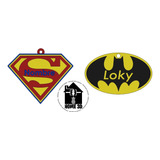 Placa De Batman Superman Para Mascota Personalizada