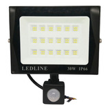 Reflector Led 30w Con Sensor De Movimiento Contra Agua Ip66