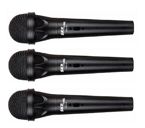 Microfono Skp Pro 40 X 3 U / Cable Plug Xlr Dinámico Garmath