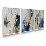 Quadro Decorativo Abstrato Penas Gold Sala Quarto Casal Hall