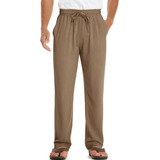 Pantalone Casual Suelto De Lino Para Hombre, Playa, Yoga