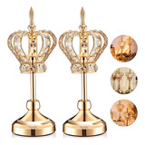 Candelabro De Cristal En Forma De Corona, 2 Unidades