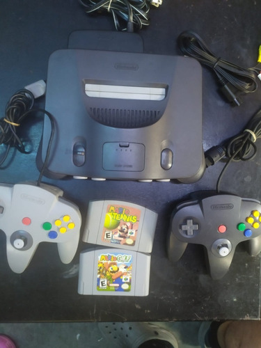 Nintendo 64 Standard Color  Gris Con Mario Tenni Y Mario Gol