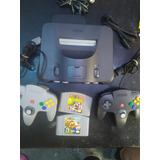 Nintendo 64 Standard Color  Gris Con Mario Tenni Y Mario Gol